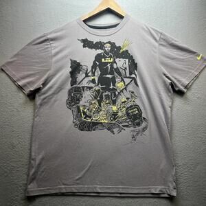 Lebron James Shirt Mens  Gray Cartoon Graphic Game Over Dri-Fit Game Over